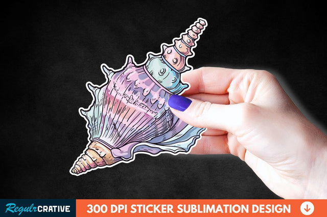 Ocean Seashell Sticker Clipart Sublimation Regulrcrative 