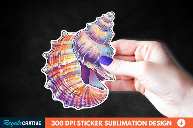 Ocean Seashell Sticker Clipart Sublimation Regulrcrative 