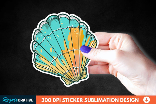 Ocean Seashell Sticker Clipart Sublimation Regulrcrative 
