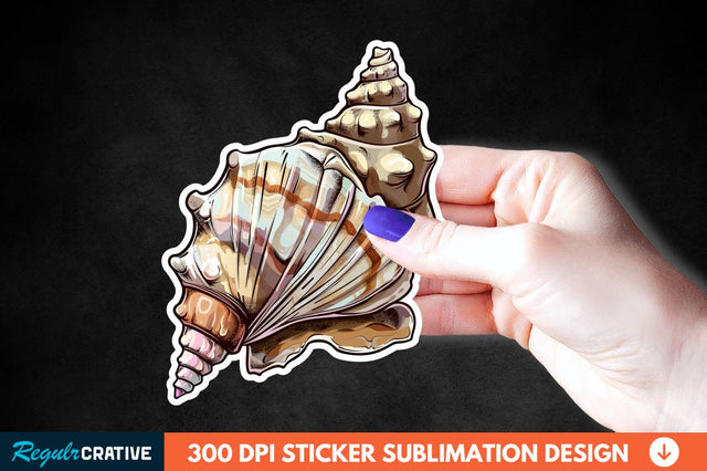 Ocean Seashell Sticker Clipart Sublimation Regulrcrative 