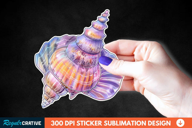 Ocean Seashell Sticker Clipart Sublimation Regulrcrative 