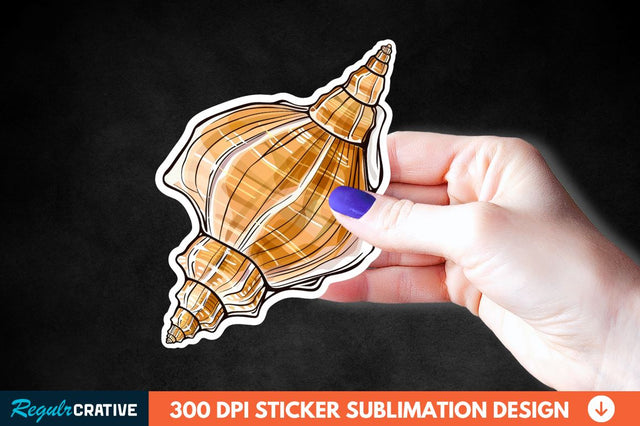 Ocean Seashell Sticker Clipart Sublimation Regulrcrative 
