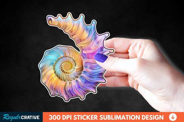 Ocean Seashell Sticker Clipart Sublimation Regulrcrative 