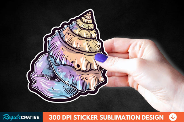 Ocean Seashell Sticker Clipart Sublimation Regulrcrative 