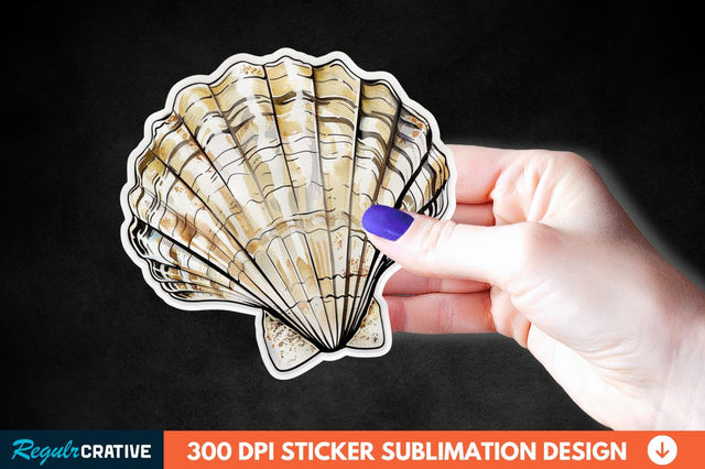 Ocean Seashell Sticker Clipart Sublimation Regulrcrative 