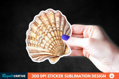 Ocean Seashell Sticker Clipart Sublimation Regulrcrative 