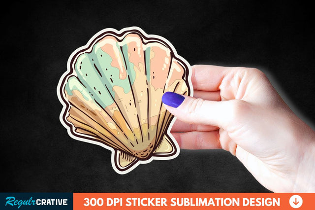 Ocean Seashell Sticker Clipart Sublimation Regulrcrative 
