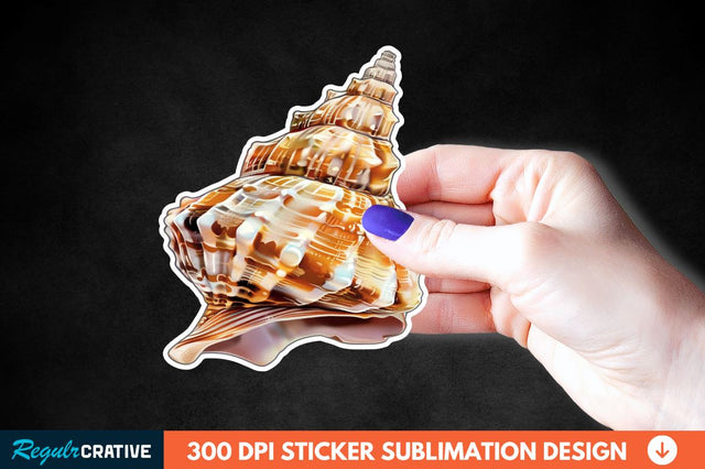 Ocean Seashell Sticker Clipart Sublimation Regulrcrative 