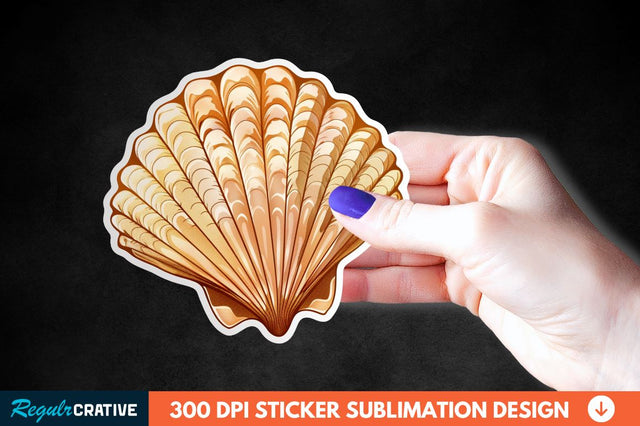 Ocean Seashell Sticker Clipart Sublimation Regulrcrative 