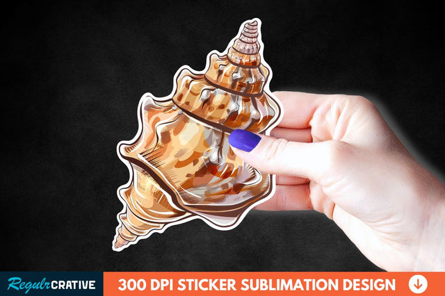 Ocean Seashell Sticker Clipart Sublimation Regulrcrative 
