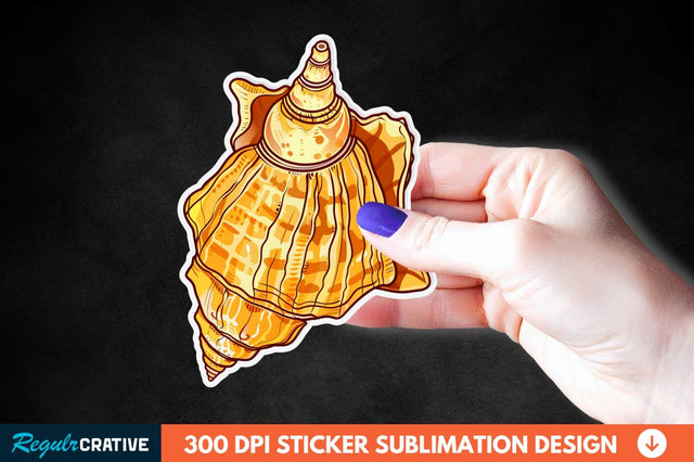 Ocean Seashell Sticker Clipart Sublimation Regulrcrative 
