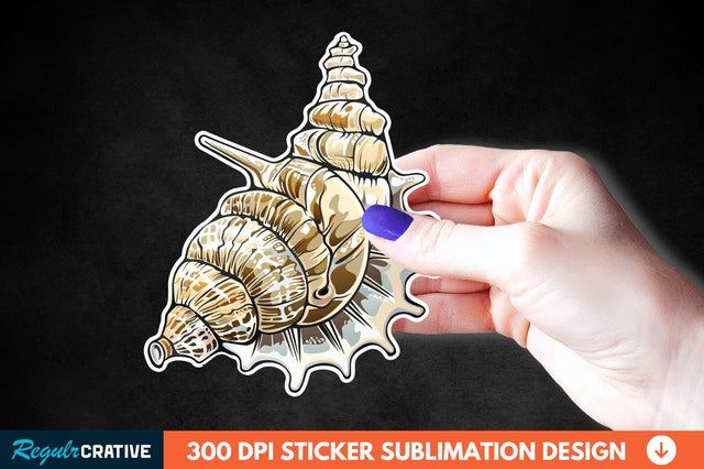 Ocean Seashell Sticker Clipart Sublimation Regulrcrative 