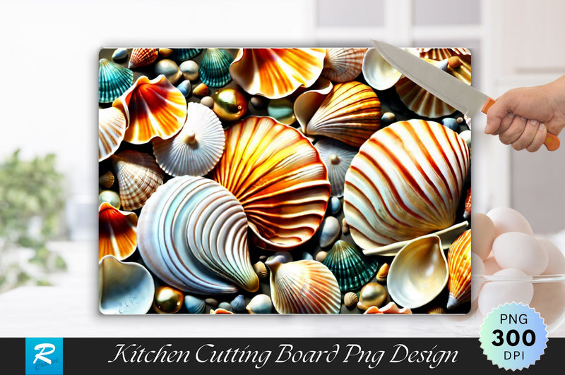 Ocean Seashells Background Cutting Board Sublimation Regulrcrative 