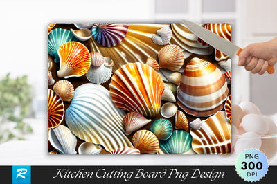 Ocean Seashells Background Cutting Board Sublimation Regulrcrative 