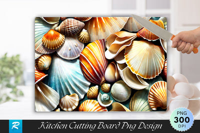 Ocean Seashells Background Cutting Board Sublimation Regulrcrative 