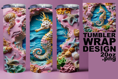 Ocean Serenity Tumbler Wrap - Sublimation 20oz Sublimation afrosvg 