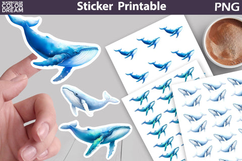 Ocean Sticker Printable | Sea Animals Sticker Sublimation WatercolorColorDream 