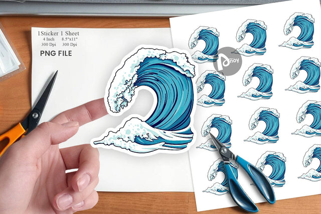 Ocean Wave Sticker Sublimation artnoy 