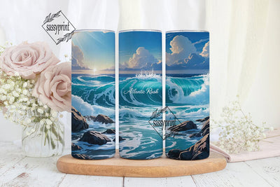 Ocean Waves 20oz Tumbler Wrap Sublimation sassyprint 