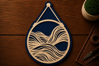 Ocean Waves Hanging Ornament Laser Cut SVG File SVG Regulrcrative 