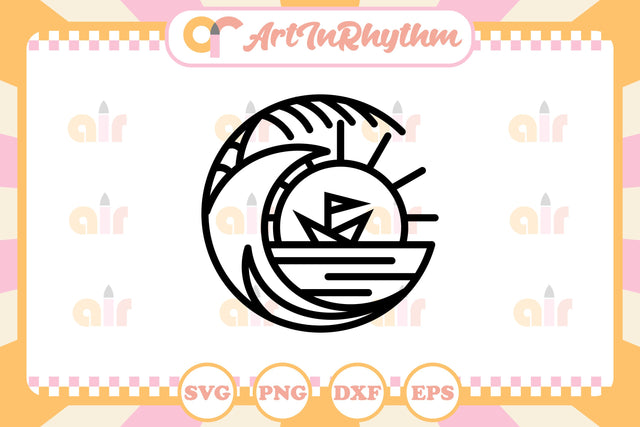 Ocean Waves Logo Svg SVG Artinrhythm shop 