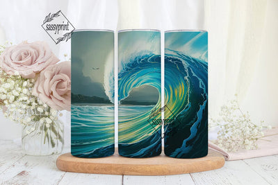 Ocean Waves Tumbler Wrap Sublimation sassyprint 