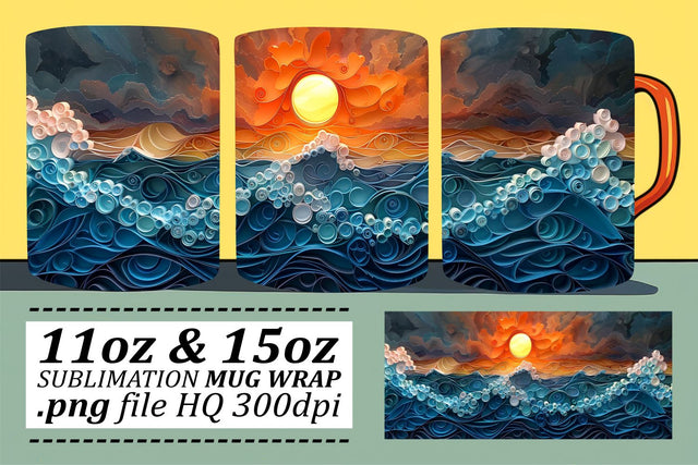 Oceanic Beauty Mug Sublimation Design Sublimation afrosvg 