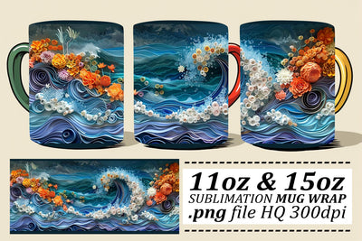 Oceanic Dreamscape Mug Sublimation Design Sublimation afrosvg 