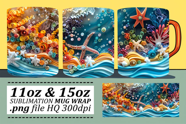 Oceanic Escape Mug Sublimation Design Sublimation afrosvg 