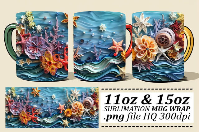 Oceanic Majesty Mug Sublimation Design Sublimation afrosvg 