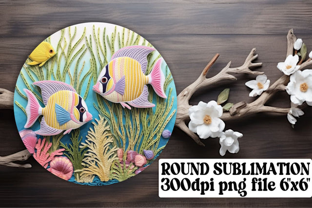 Oceanic Splendor 3D Embroidered Fish Keychain Design for Sublimation Sublimation afrosvg 