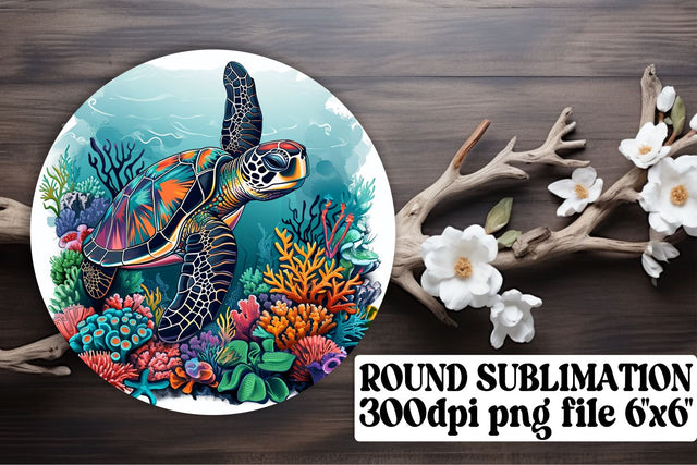 Oceanic Watercolor Fish Ornaments - Sublimation Keychain Coasters Sublimation afrosvg 