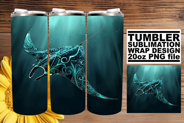 Oceanic Wonder Tumbler Design, Summer Sublimation Wrap, 20oz, Coastal Fish Art, Watercolor Sea Creatures Sublimation afrosvg 