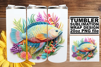 Oceanic Wonders Tumbler Wrap Design Sublimation afrosvg 