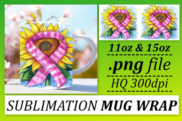 October Breast Cancer Mug – 11oz & 15oz Pink Ribbon Sublimation Sublimation afrosvg 