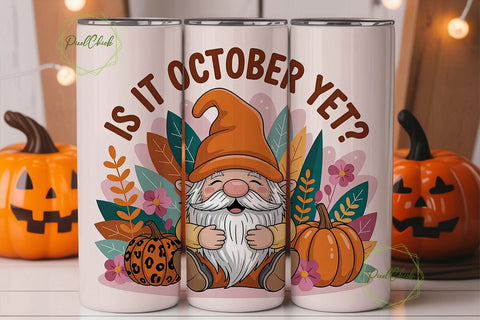 October Gnome 20oz Tumbler Wrap Sublimation PixelChick 