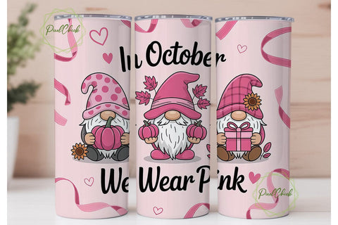October Gnomes 20oz Tumbler Wrap Sublimation PixelChick 