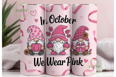 October Gnomes 20oz Tumbler Wrap Sublimation PixelChick 