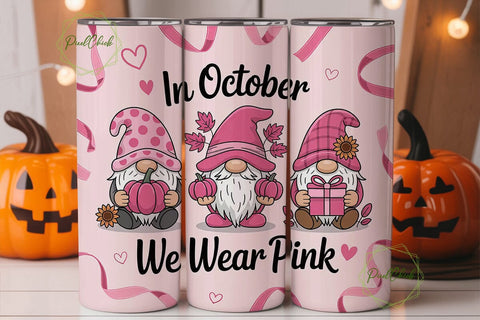 October Gnomes 20oz Tumbler Wrap Sublimation PixelChick 