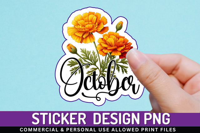 October Sticker Design Sublimation Regulrcrative 