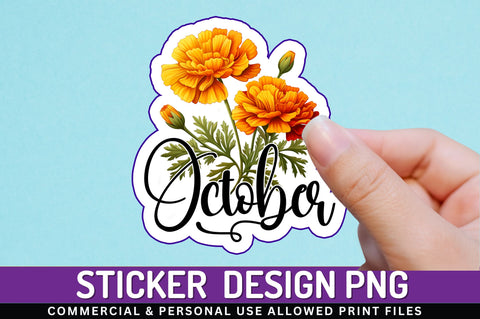 October Sticker Design Sublimation Regulrcrative 