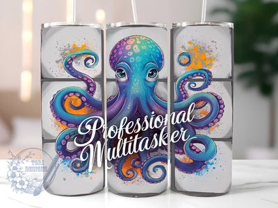 Octopus 20oz Skinny Tumbler, Professional Multitasker Octopus Tumbler Png, Straight & Tapered Tumbler Wrap, Instant Digital Download Sublimation ToriDesigns 