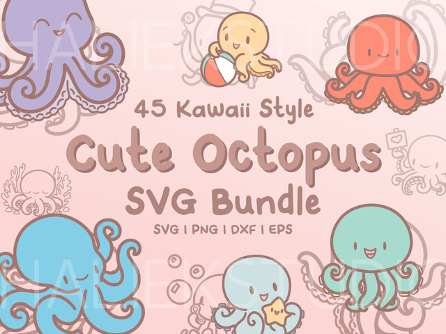 Octopus SVG Design Set SVG HalieKStudio 