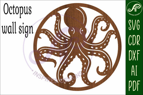Octopus wall art sign, SVG file SVG APInspireddesigns 
