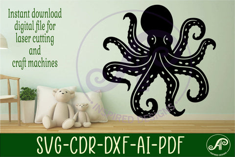 Octopus wall art sign, SVG file. vector file SVG APInspireddesigns 