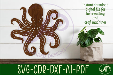 Octopus wall art sign, SVG file. vector file SVG APInspireddesigns 
