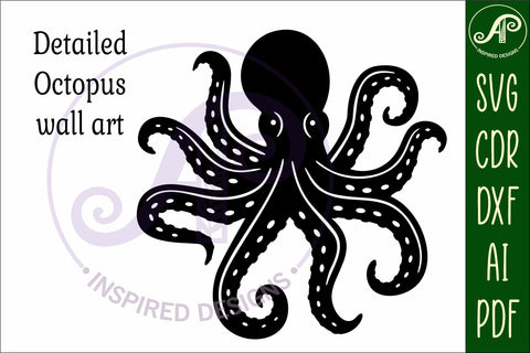 Octopus wall art sign, SVG file. vector file SVG APInspireddesigns 