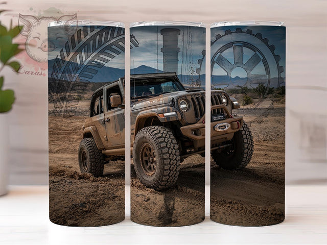 Off-Road Adventure Jeep Tumbler, Adventure Jeep Wrap, 20oz Sublimation Wrap, Mud Truck Cup, 4x4 Offroading Design, Outdoor Enthusiast Tumbler, Rugged Terrain Art Sublimation Lara' s Designs 