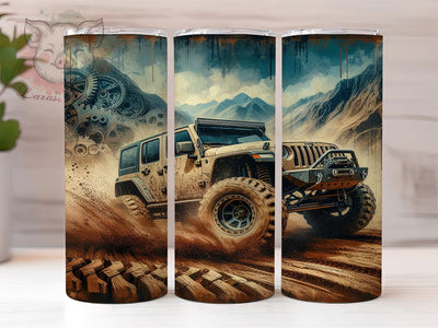 Off-Road Adventure Jeep Tumbler, Adventure Jeep Wrap, 20oz Sublimation Wrap, Mud Truck Cup, 4x4 Offroading Design, Outdoor Enthusiast Tumbler, Rugged Terrain Art Sublimation Lara' s Designs 
