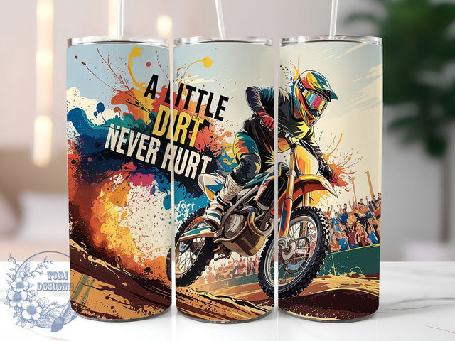 Off Road Dirt Bike Adventure Tumbler, Mud Riding Tumbler, Off Road Tumbler Wrap, 20oz Skinny Tumbler, Adventure Cup Design, Sublimation Dirt Bike, Outdoor Sports Tumbler Sublimation ToriDesigns 